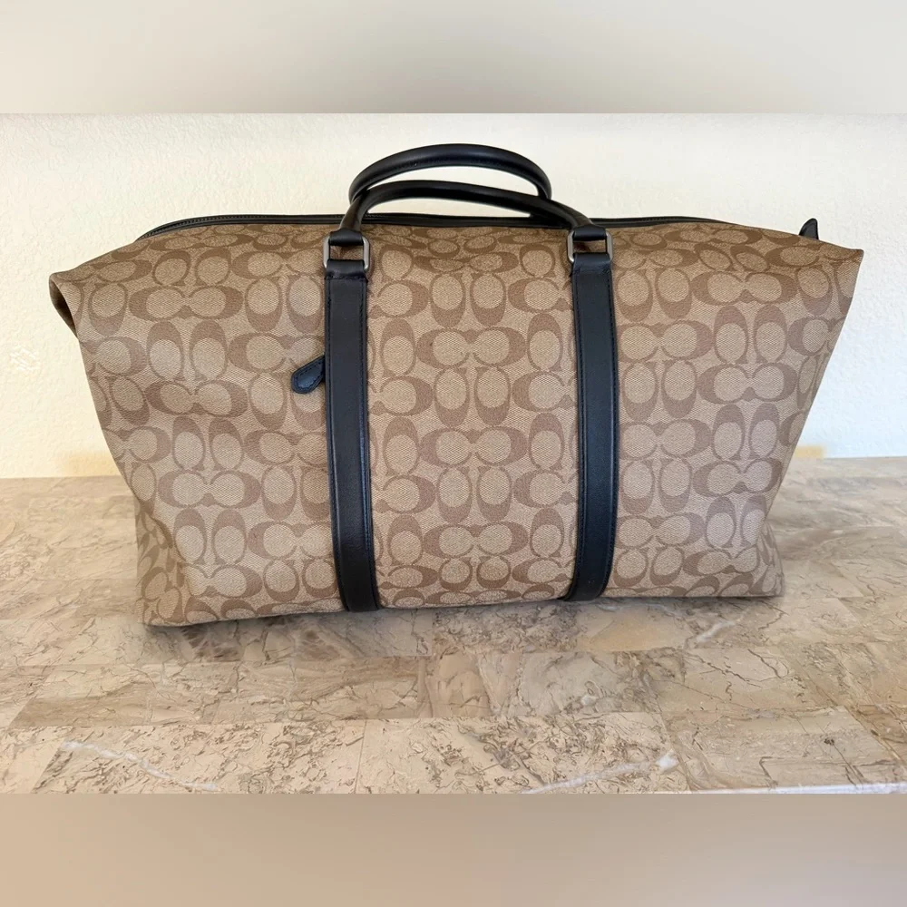 Coach Trekker Bag 52 Brown Signature Canvas Duffel luggage carry on - Picture 2 of 11